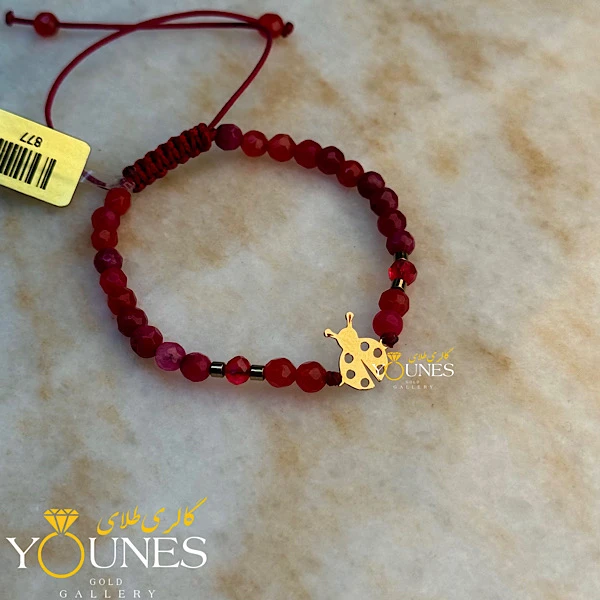 دستبند کفشدوزک  طلا لیزری